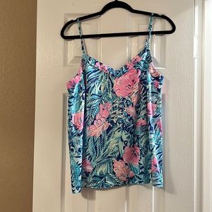 Lily Pulitzer silk spaghetti strap blouse.